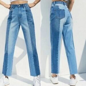 Pacsun Jeans Size 26 Button Fly Two Tone Cotton High Rise Straight Raw Hem